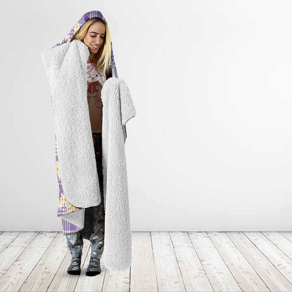 Aloha Hawaii Paniolo Lavender Palaka Hooded Blanket Coastal Rodeo LT7 - Polynesian Pride