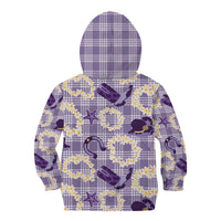 Aloha Hawaii Paniolo Lavender Palaka Kid Hoodie Coastal Rodeo LT7 - Polynesian Pride