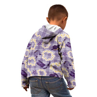 Aloha Hawaii Paniolo Lavender Palaka Kid Hoodie Coastal Rodeo LT7 - Polynesian Pride