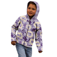 Aloha Hawaii Paniolo Lavender Palaka Kid Hoodie Coastal Rodeo LT7 - Polynesian Pride