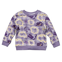 Aloha Hawaii Paniolo Lavender Palaka Kid Ugly Christmas Sweater Coastal Rodeo - Polynesian Pride