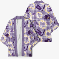 Aloha Hawaii Paniolo Lavender Palaka Kimono Coastal Rodeo - Polynesian Pride
