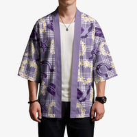 Aloha Hawaii Paniolo Lavender Palaka Kimono Coastal Rodeo - Polynesian Pride