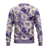 Aloha Hawaii Paniolo Lavender Palaka Ugly Christmas Sweater Coastal Rodeo - Polynesian Pride