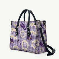 Aloha Hawaii Paniolo Lavender Palaka Leather Bag Coastal Rodeo LT7 Lavender - Polynesian Pride