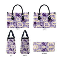 Aloha Hawaii Paniolo Lavender Palaka Leather Bag Coastal Rodeo LT7 - Polynesian Pride