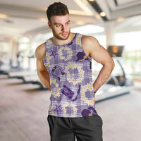 Aloha Hawaii Paniolo Lavender Palaka Men Tank Top Coastal Rodeo LT7 Lavender - Polynesian Pride