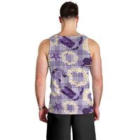Aloha Hawaii Paniolo Lavender Palaka Men Tank Top Coastal Rodeo LT7 - Polynesian Pride