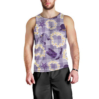 Aloha Hawaii Paniolo Lavender Palaka Men Tank Top Coastal Rodeo LT7 - Polynesian Pride