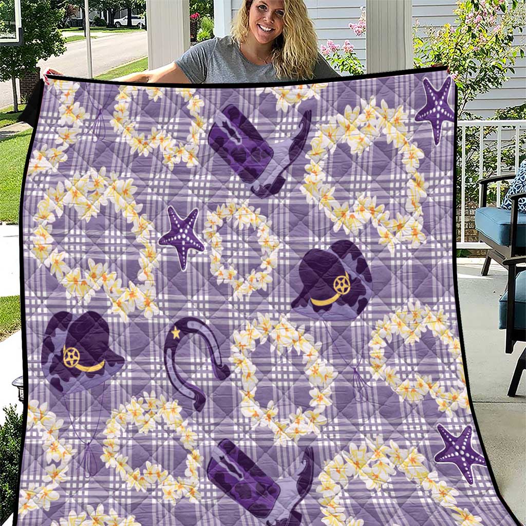 Aloha Hawaii Paniolo Lavender Palaka Quilt Coastal Rodeo LT7 Lavender - Polynesian Pride