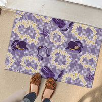 Aloha Hawaii Paniolo Lavender Palaka Rubber Doormat Coastal Rodeo - Polynesian Pride