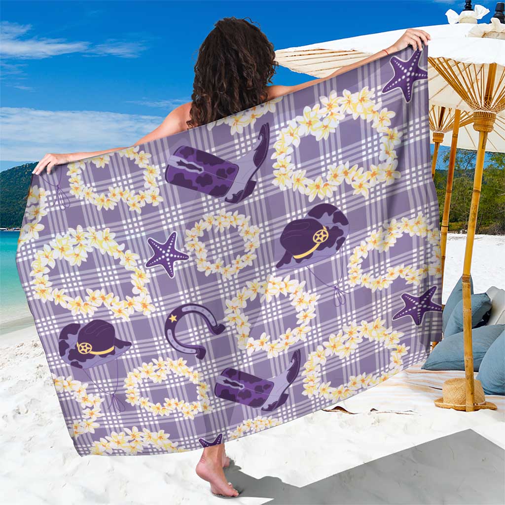 Aloha Hawaii Paniolo Lavender Palaka Sarong Coastal Rodeo LT7 One Size 44 x 66 inches Lavender - Polynesian Pride