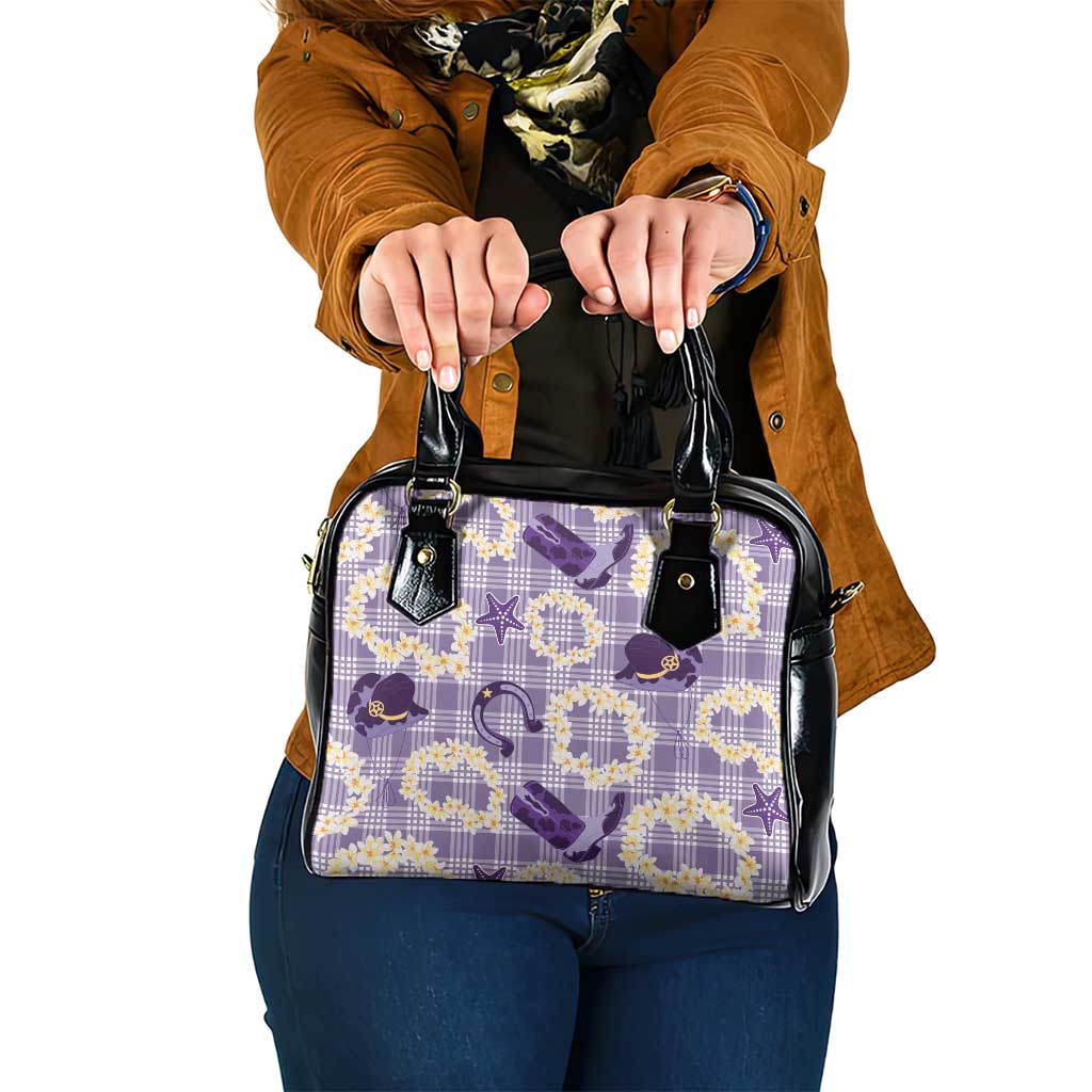 Aloha Hawaii Paniolo Lavender Palaka Shoulder Handbag Coastal Rodeo LT7 One Size Lavender - Polynesian Pride