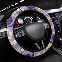 Aloha Hawaii Paniolo Lavender Palaka Steering Wheel Cover Coastal Rodeo LT7 Universal Fit Lavender - Polynesian Pride