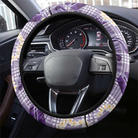 Aloha Hawaii Paniolo Lavender Palaka Steering Wheel Cover Coastal Rodeo LT7 - Polynesian Pride