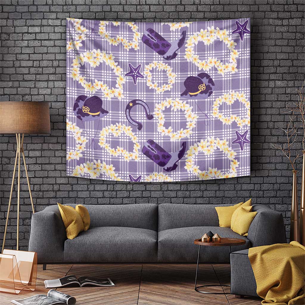 Aloha Hawaii Paniolo Lavender Palaka Tapestry Coastal Rodeo LT7 Lavender - Polynesian Pride