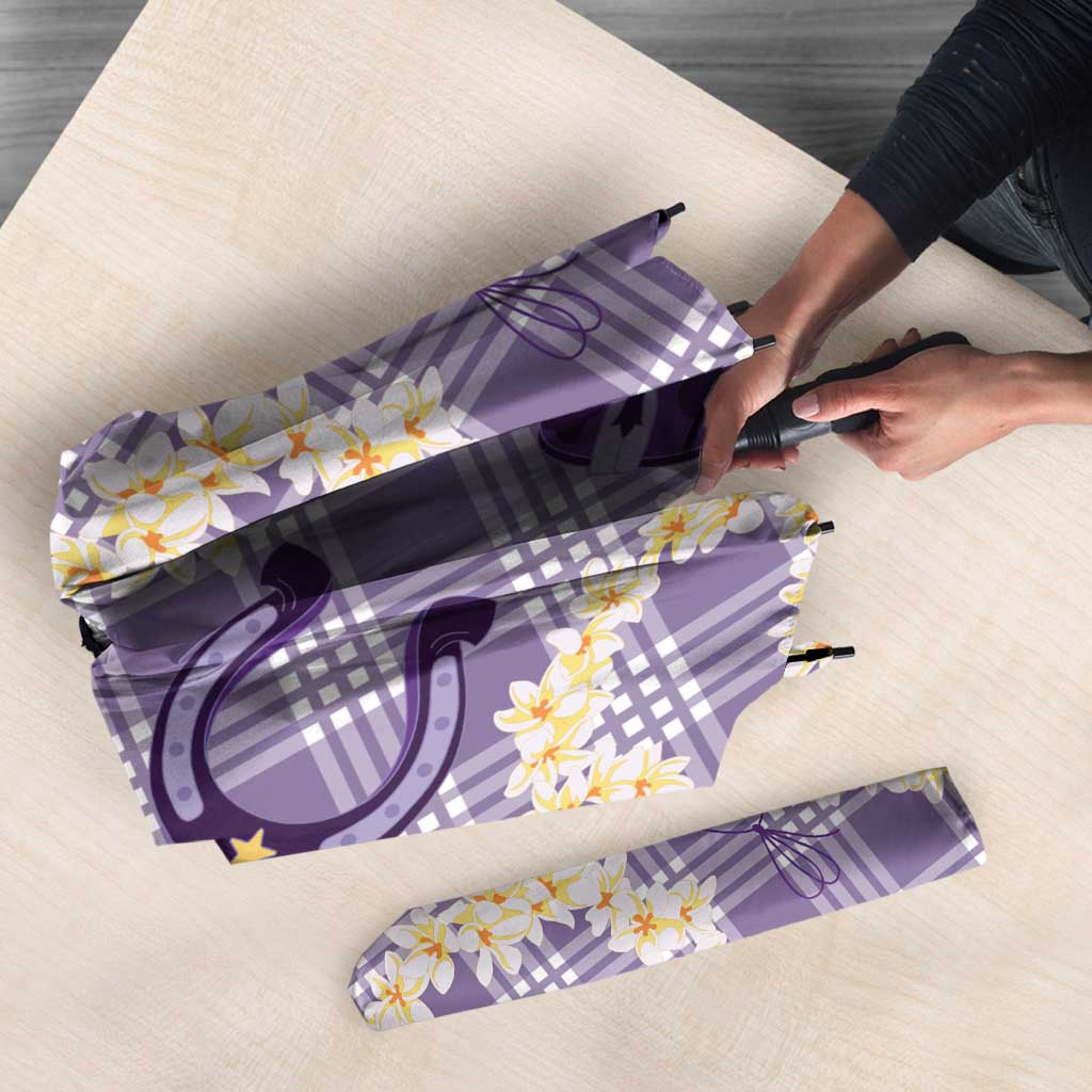 Aloha Hawaii Paniolo Lavender Palaka Umbrella Coastal Rodeo LT7 - Polynesian Pride