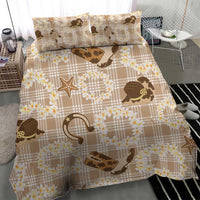 Aloha Hawaii Paniolo Khaki Palaka Bedding Set Coastal Rodeo - Polynesian Pride