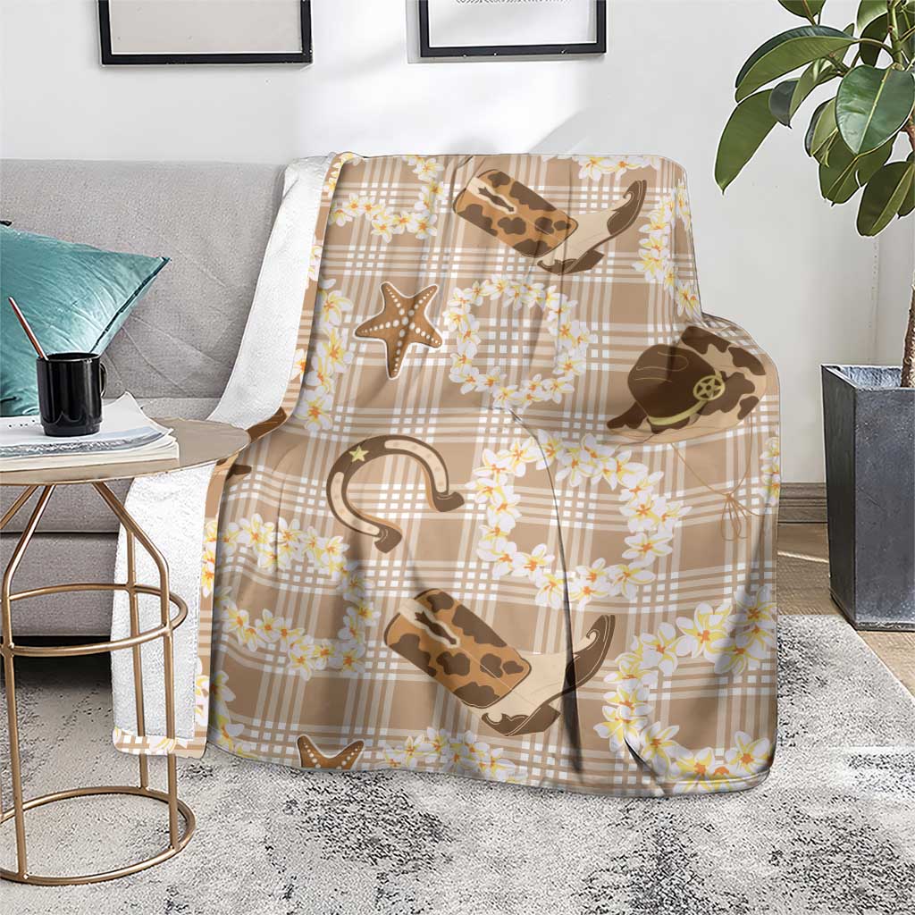 Aloha Hawaii Paniolo Khaki Palaka Blanket Coastal Rodeo - Polynesian Pride