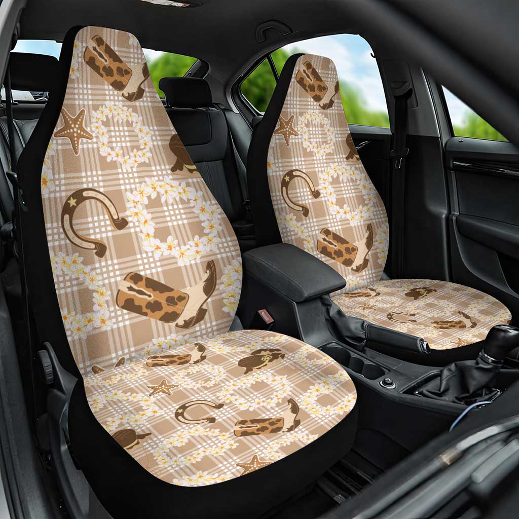 Aloha Hawaii Paniolo Khaki Palaka Car Seat Cover Coastal Rodeo LT7 One Size Khaki - Polynesian Pride