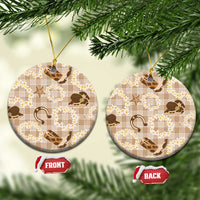 Aloha Hawaii Paniolo Khaki Palaka Ceramic Ornament Coastal Rodeo - Polynesian Pride