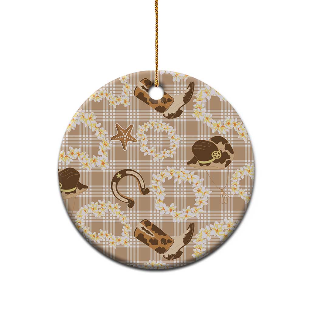 Aloha Hawaii Paniolo Khaki Palaka Ceramic Ornament Coastal Rodeo - Polynesian Pride