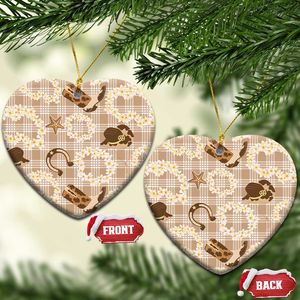 Aloha Hawaii Paniolo Khaki Palaka Ceramic Ornament Coastal Rodeo - Polynesian Pride