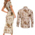 Aloha Hawaii Paniolo Khaki Palaka Couples Matching Short Sleeve Bodycon Dress and Long Sleeve Button Shirt Coastal Rodeo - Polynesian Pride