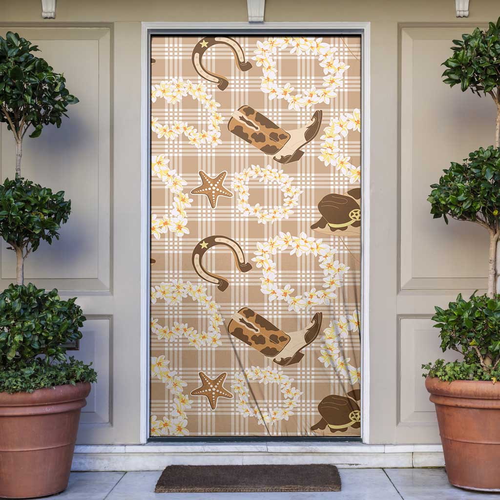 Aloha Hawaii Paniolo Khaki Palaka Door Cover Coastal Rodeo LT7 Khaki - Polynesian Pride