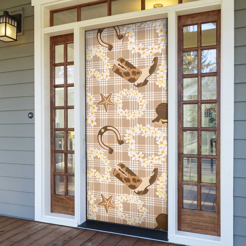 Aloha Hawaii Paniolo Khaki Palaka Door Cover Coastal Rodeo LT7 - Polynesian Pride