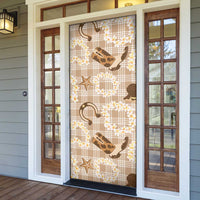 Aloha Hawaii Paniolo Khaki Palaka Door Cover Coastal Rodeo LT7 - Polynesian Pride