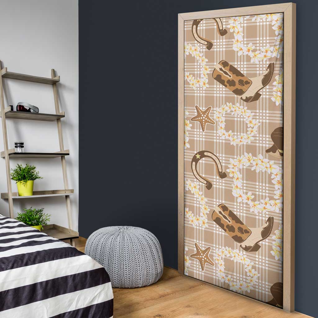 Aloha Hawaii Paniolo Khaki Palaka Door Cover Coastal Rodeo LT7 - Polynesian Pride