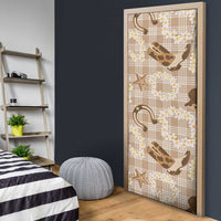 Aloha Hawaii Paniolo Khaki Palaka Door Cover Coastal Rodeo LT7 - Polynesian Pride