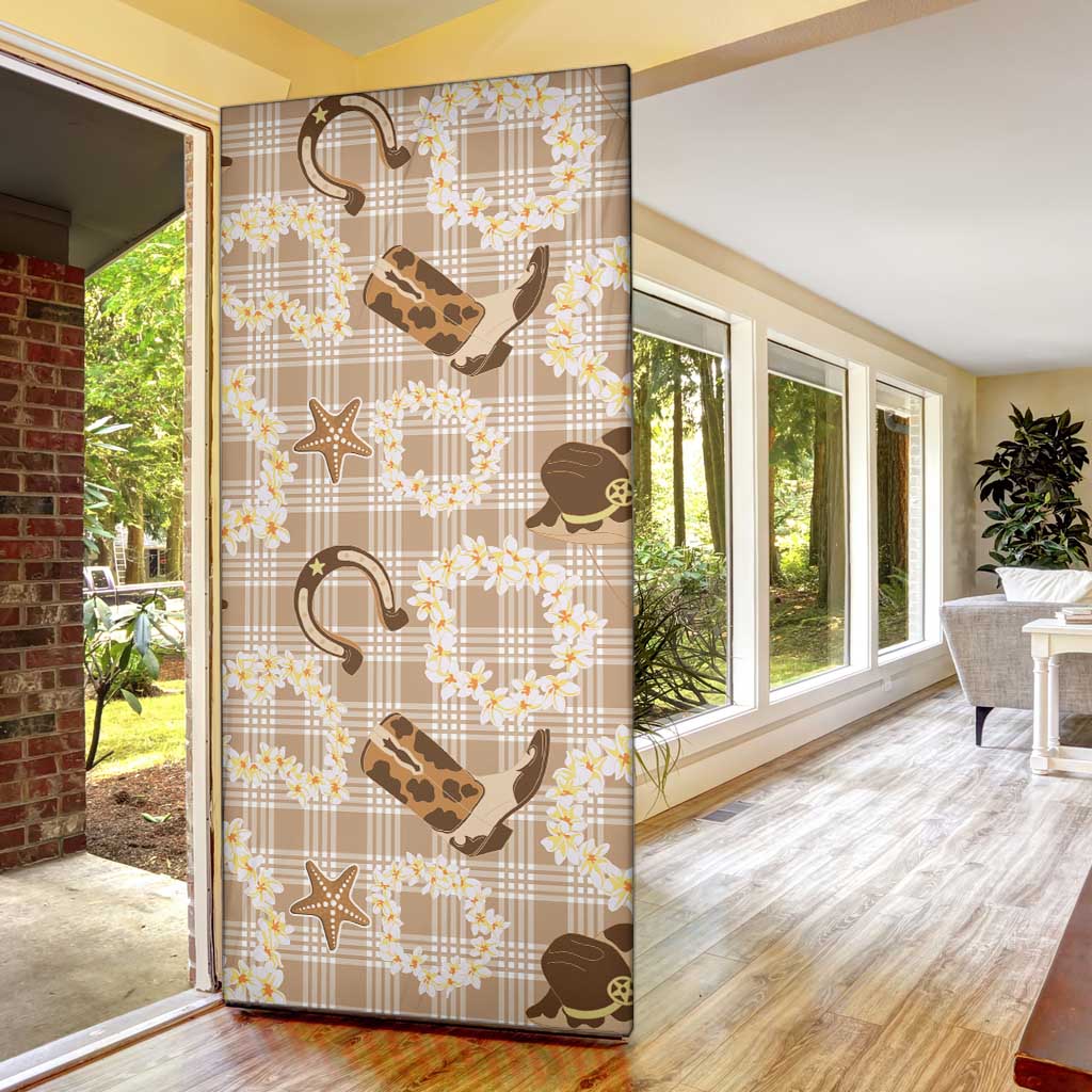 Aloha Hawaii Paniolo Khaki Palaka Door Cover Coastal Rodeo LT7 - Polynesian Pride
