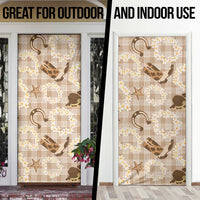 Aloha Hawaii Paniolo Khaki Palaka Door Cover Coastal Rodeo LT7 - Polynesian Pride