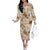 Aloha Hawaii Paniolo Khaki Palaka Family Matching Off The Shoulder Long Sleeve Dress and Hawaiian Shirt Coastal Rodeo - Polynesian Pride