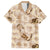 Aloha Hawaii Paniolo Khaki Palaka Family Matching Off Shoulder Maxi Dress and Hawaiian Shirt Coastal Rodeo - Polynesian Pride