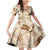 Aloha Hawaii Paniolo Khaki Palaka Family Matching Off Shoulder Short Dress and Hawaiian Shirt Coastal Rodeo - Polynesian Pride
