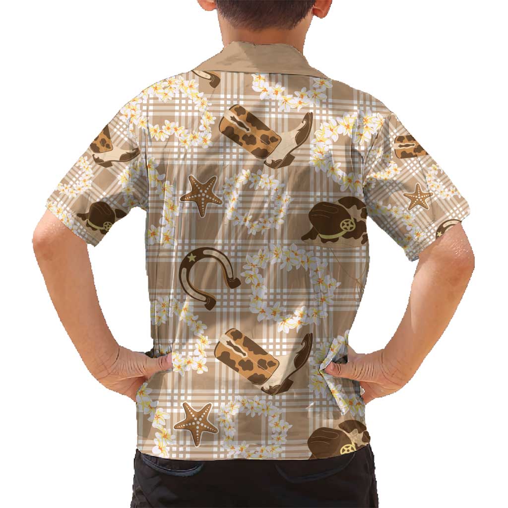 Aloha Hawaii Paniolo Khaki Palaka Family Matching Puletasi and Hawaiian Shirt Coastal Rodeo LT7 - Polynesian Pride
