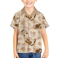Aloha Hawaii Paniolo Khaki Palaka Family Matching Puletasi and Hawaiian Shirt Coastal Rodeo LT7 Son's Shirt Khaki - Polynesian Pride