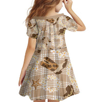 Aloha Hawaii Paniolo Khaki Palaka Family Matching Summer Maxi Dress and Hawaiian Shirt Coastal Rodeo LT7 - Polynesian Pride