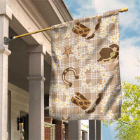 Aloha Hawaii Paniolo Khaki Palaka Garden Flag Coastal Rodeo - Polynesian Pride