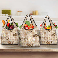 Aloha Hawaii Paniolo Khaki Palaka Grocery Bag Coastal Rodeo LT7 3-pack One Size Khaki - Polynesian Pride