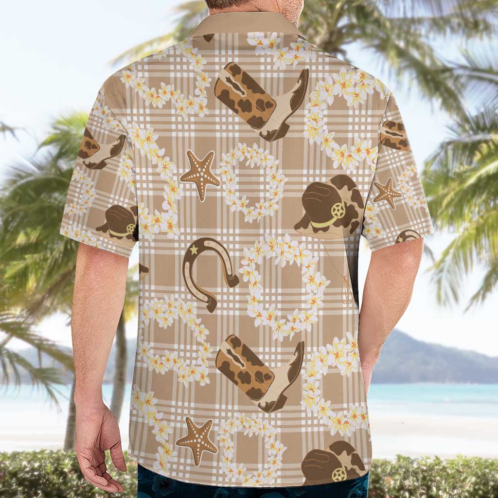 Aloha Hawaii Paniolo Khaki Palaka Hawaiian Shirt Coastal Rodeo - Polynesian Pride
