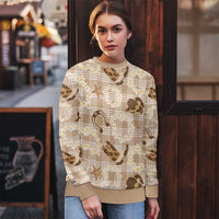 Aloha Hawaii Paniolo Khaki Palaka Ugly Christmas Sweater Coastal Rodeo - Polynesian Pride