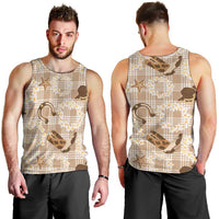 Aloha Hawaii Paniolo Khaki Palaka Men Tank Top Coastal Rodeo LT7 - Polynesian Pride