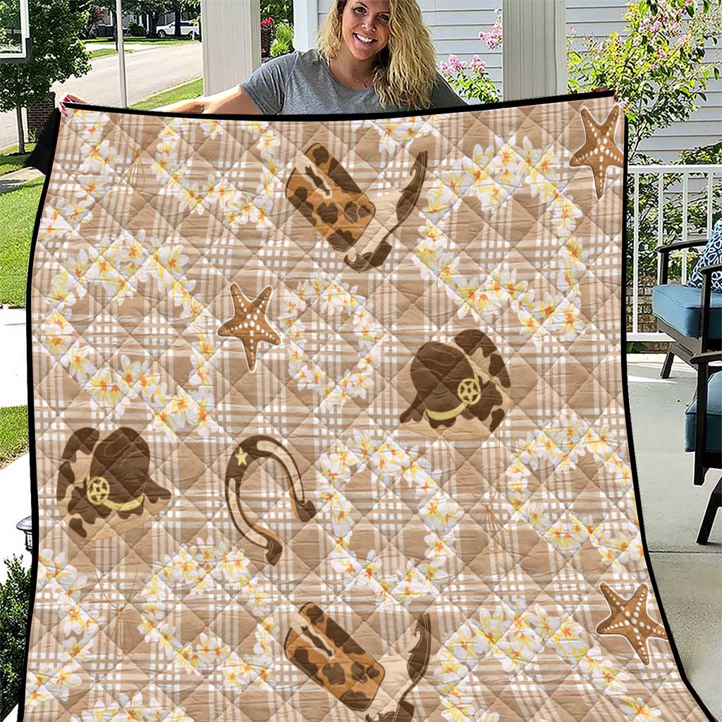 Aloha Hawaii Paniolo Khaki Palaka Quilt Coastal Rodeo LT7 Khaki - Polynesian Pride