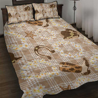 Aloha Hawaii Paniolo Khaki Palaka Quilt Bed Set Coastal Rodeo - Polynesian Pride