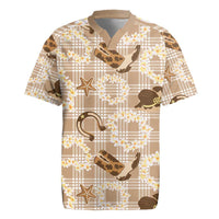 Aloha Hawaii Paniolo Khaki Palaka Rugby Jersey Coastal Rodeo LT7 Khaki - Polynesian Pride