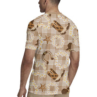 Aloha Hawaii Paniolo Khaki Palaka Rugby Jersey Coastal Rodeo LT7 - Polynesian Pride